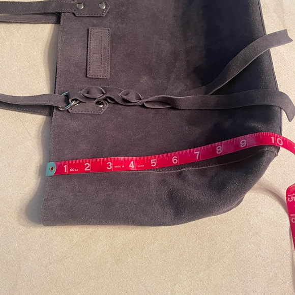 M.I.L.A (Made in Los Angeles) Luxury Tote Bag- Suede- Gray - Picture 10 of 13